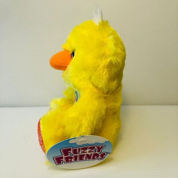 Fuzzy Friends Yellow Duck w/ Egg Design on Belly 7 Inches Tall Easter Plush - Picture 2 of 5